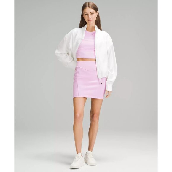 LULULEMON Scuba High Rise Vitapink Mini Skirt Sz XL NEW - Picture 1 of 5